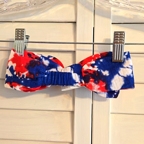 Chick Pea Patriotic Baby Romper with Matching Headband - Picture 5 of 6